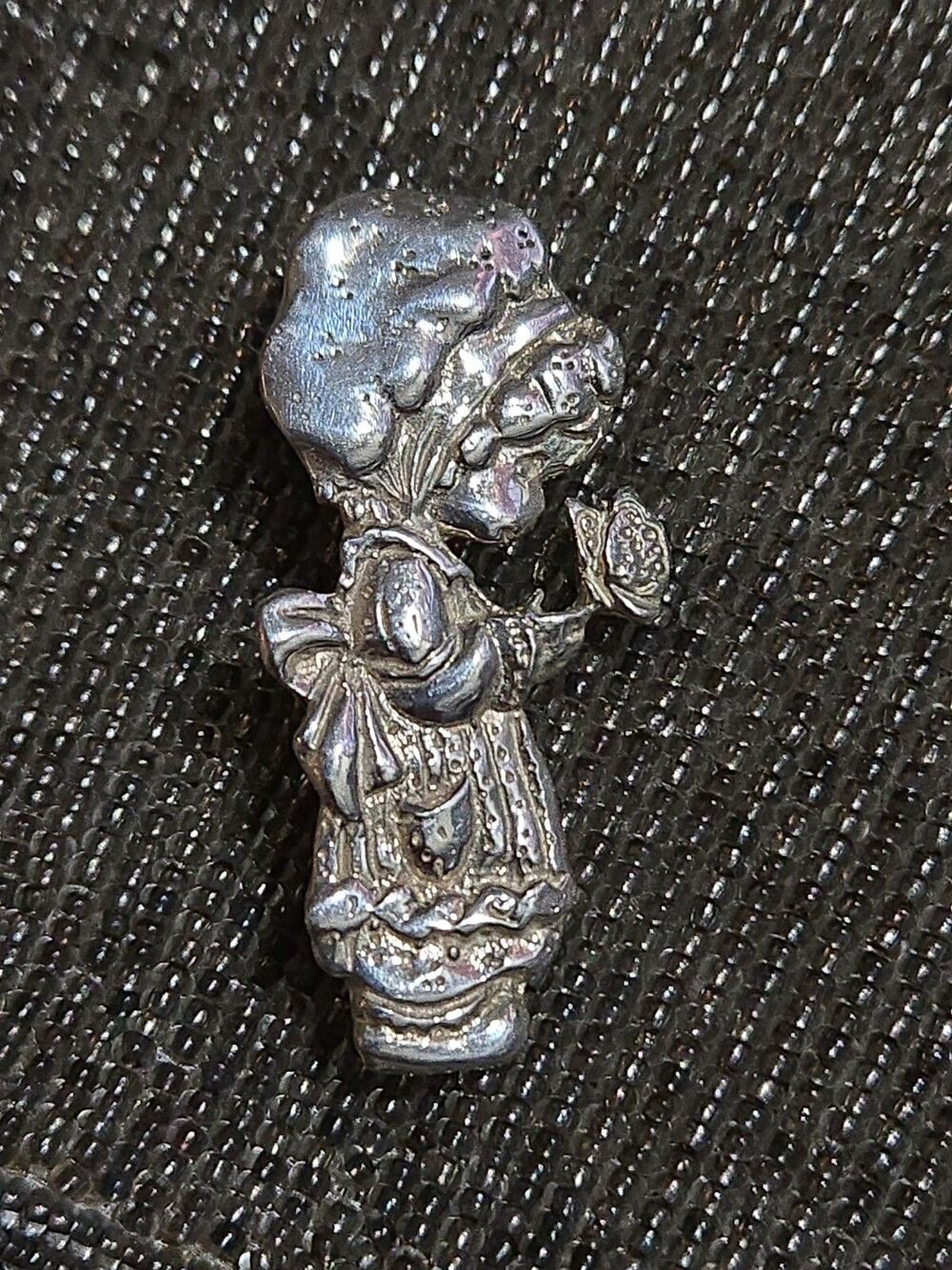 Solid Sterling Silver Precious Moments Girl Brooch, 925 PMI Hallmark